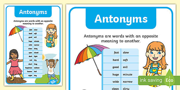 Antonyms educational image